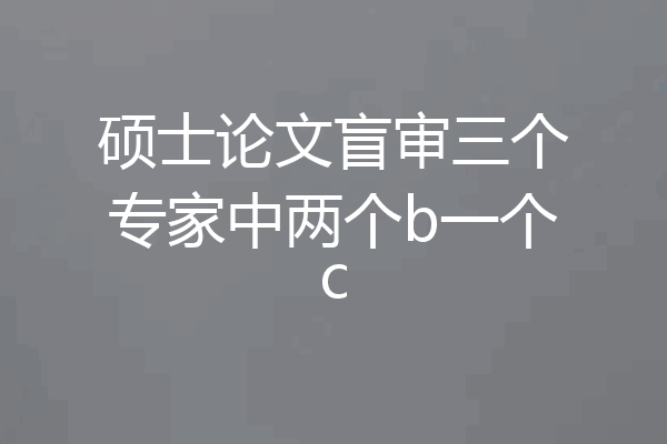 硕士论文盲审三个专家中两个b一个c