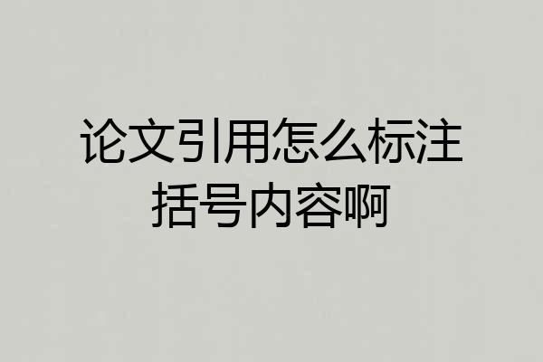 论文引用怎么标注括号内容啊