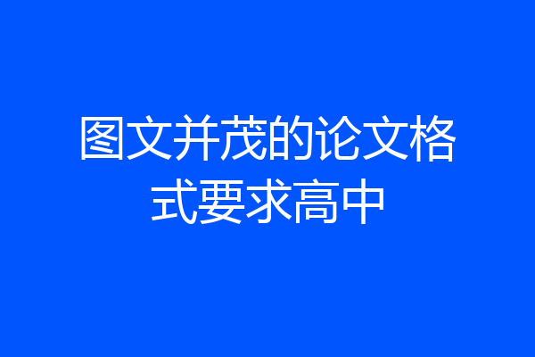 图文并茂的论文格式要求高中