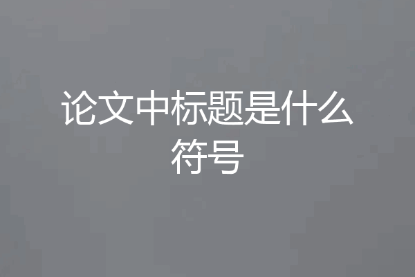 论文中标题是什么符号
