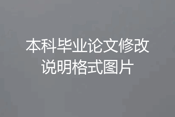 本科毕业论文修改说明格式图片