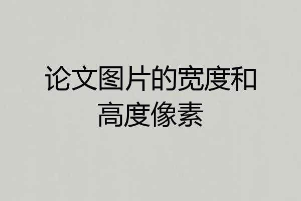 论文图片的宽度和高度像素