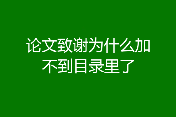 论文致谢为什么加不到目录里了