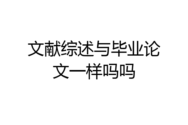 文献综述与毕业论文一样吗吗