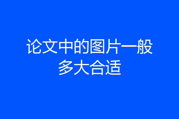 论文中的图片一般多大合适