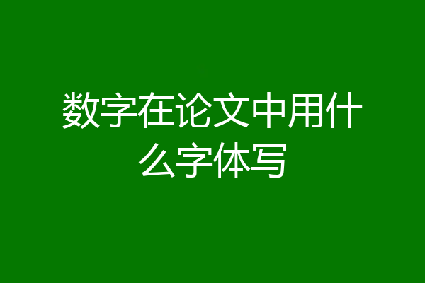 数字在论文中用什么字体写