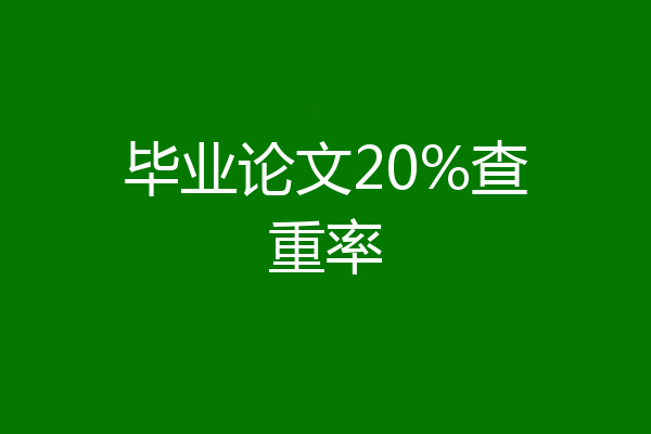毕业论文20%查重率