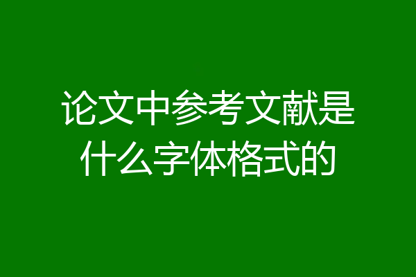 论文中参考文献是什么字体格式的