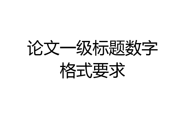 论文一级标题数字格式要求