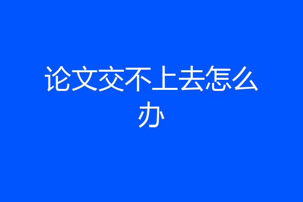 论文交不上去怎么办