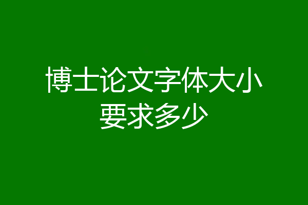 博士论文字体大小要求多少