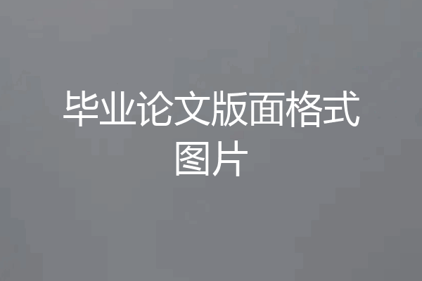 毕业论文版面格式图片