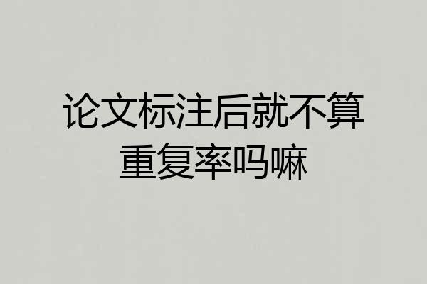 论文标注后就不算重复率吗嘛
