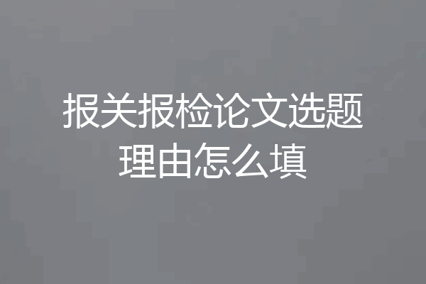 报关报检论文选题理由怎么填