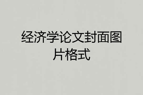 经济学论文封面图片格式