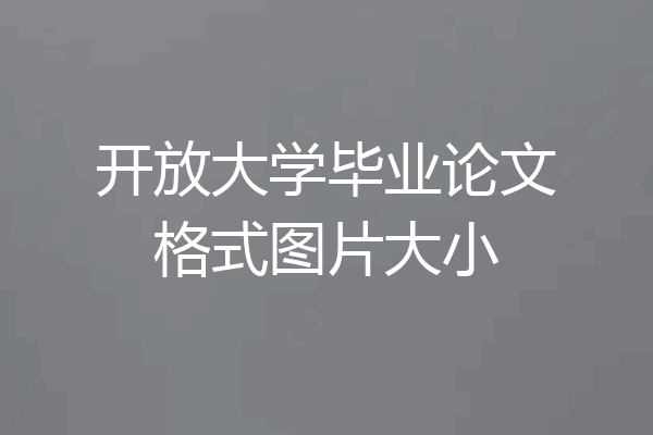 开放大学毕业论文格式图片大小