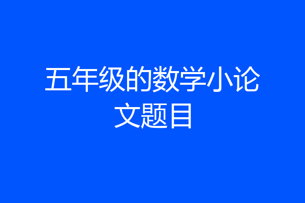 五年级的数学小论文题目