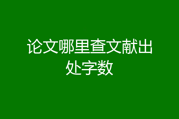 论文哪里查文献出处字数