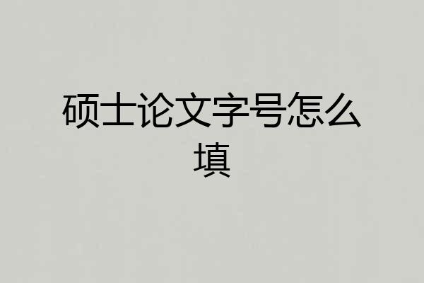 硕士论文字号怎么填