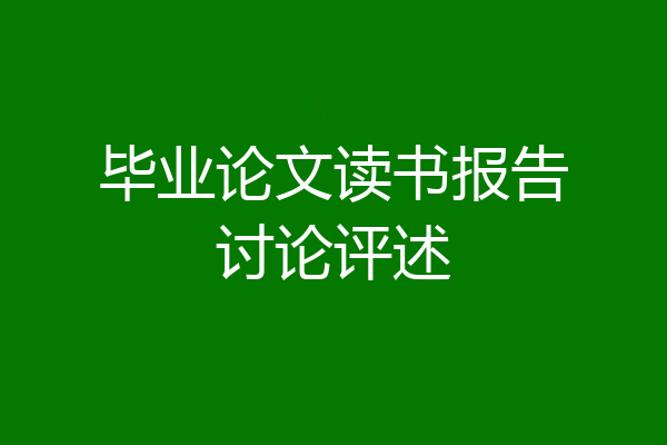 毕业论文读书报告讨论评述