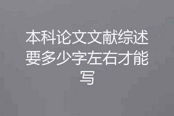本科论文文献综述要多少字左右才能写
