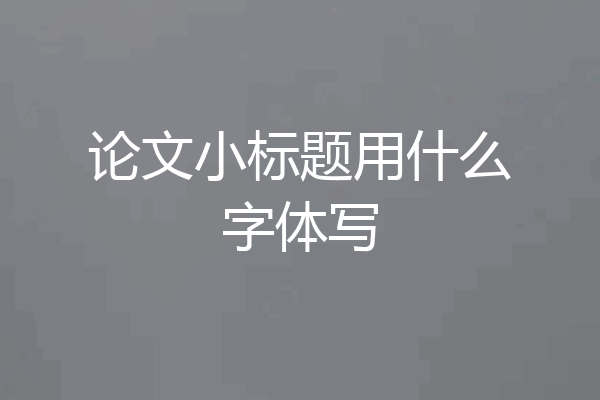论文小标题用什么字体写