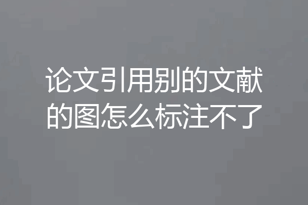 论文引用别的文献的图怎么标注不了