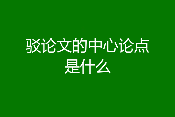 驳论文的中心论点是什么