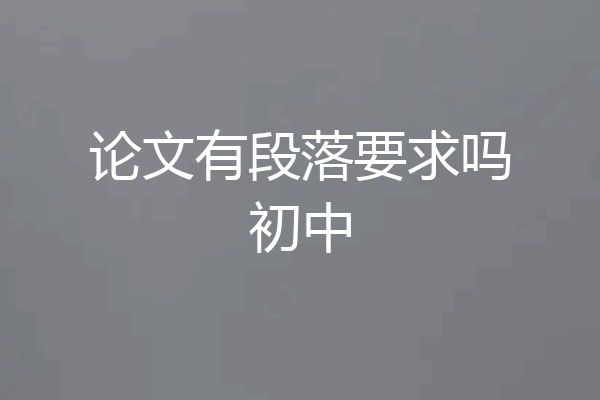 论文有段落要求吗初中
