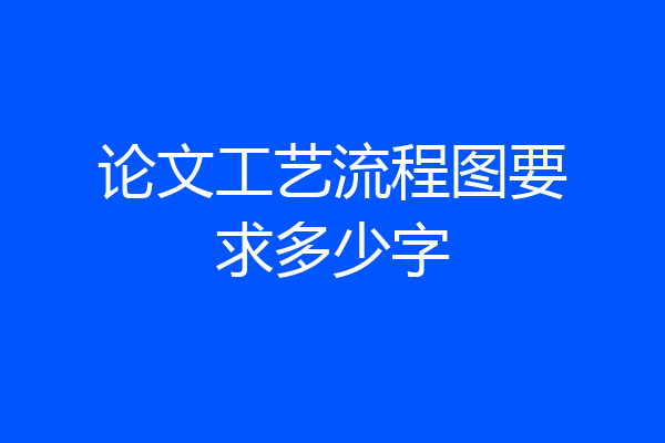 论文工艺流程图要求多少字