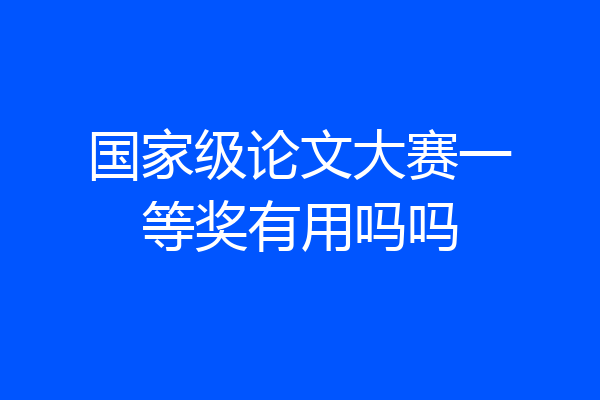 国家级论文大赛一等奖有用吗吗