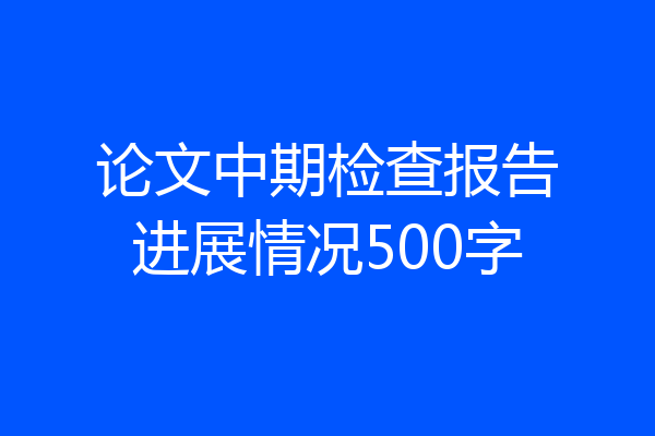 论文中期检查报告进展情况500字