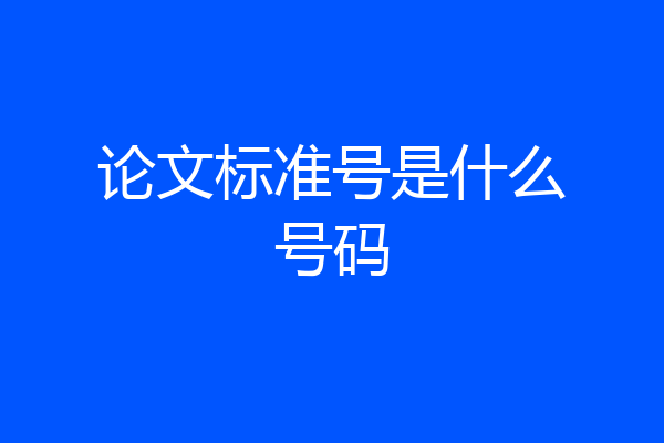 论文标准号是什么号码