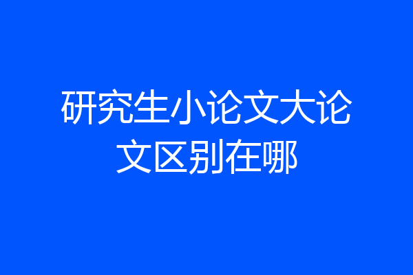 研究生小论文大论文区别在哪