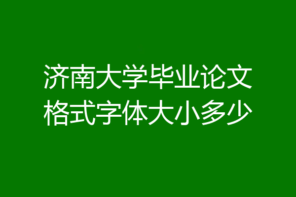 济南大学毕业论文格式字体大小多少