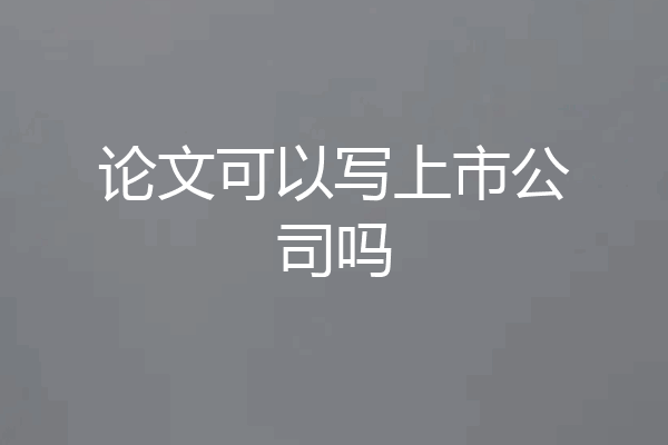 论文可以写上市公司吗