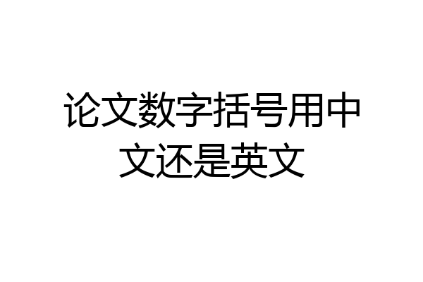 论文数字括号用中文还是英文