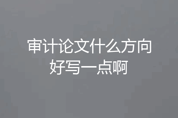审计论文什么方向好写一点啊