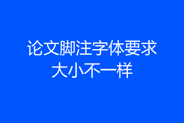 论文脚注字体要求大小不一样
