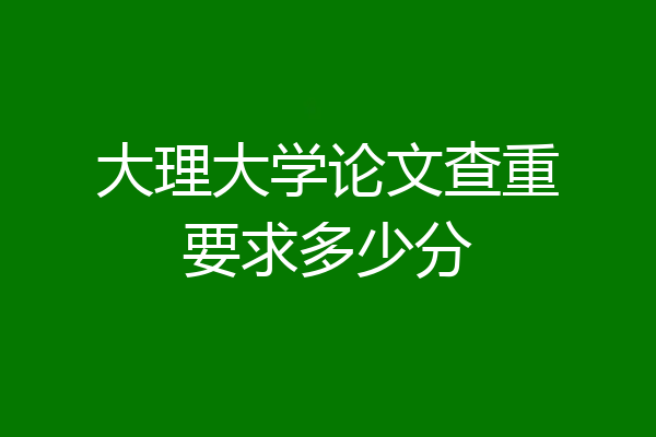 大理大学论文查重要求多少分