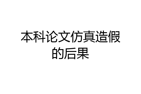 本科论文仿真造假的后果