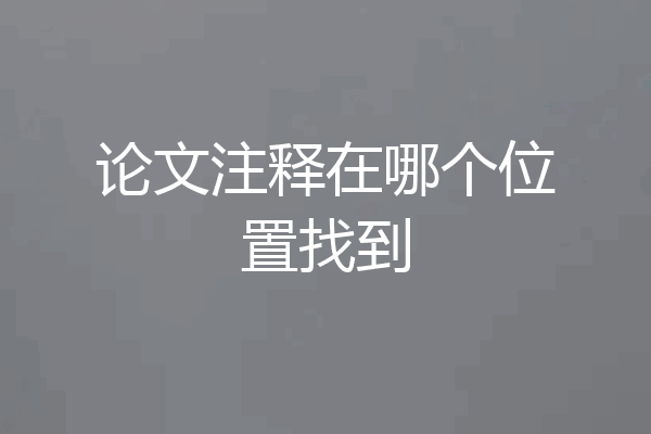 论文注释在哪个位置找到