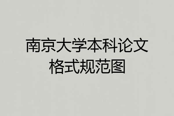南京大学本科论文格式规范图
