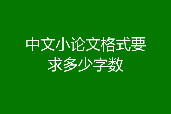 中文小论文格式要求多少字数