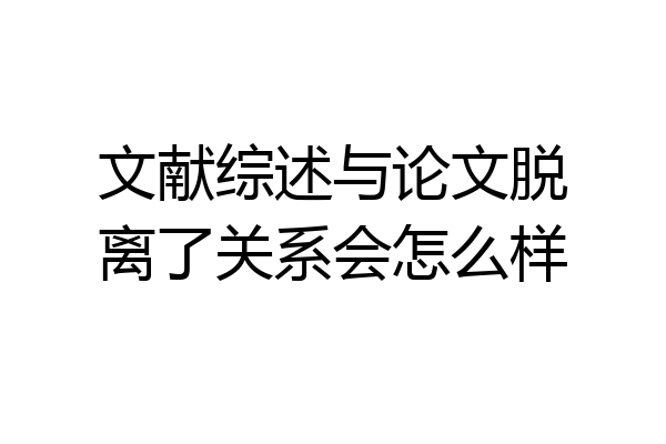 文献综述与论文脱离了关系会怎么样
