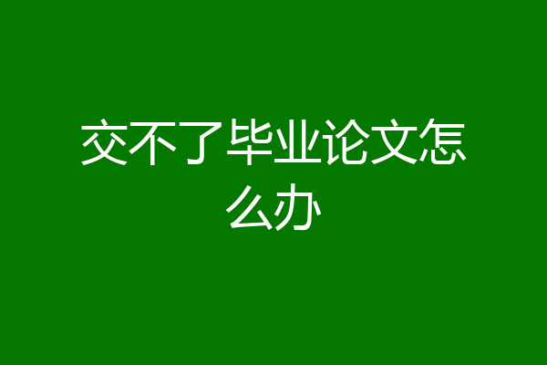 交不了毕业论文怎么办