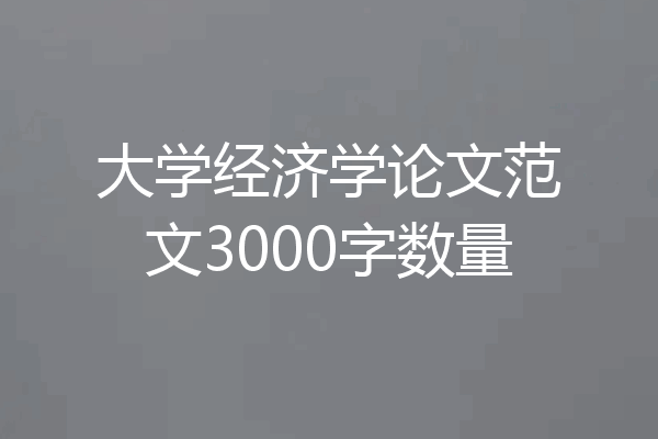 大学经济学论文范文3000字数量