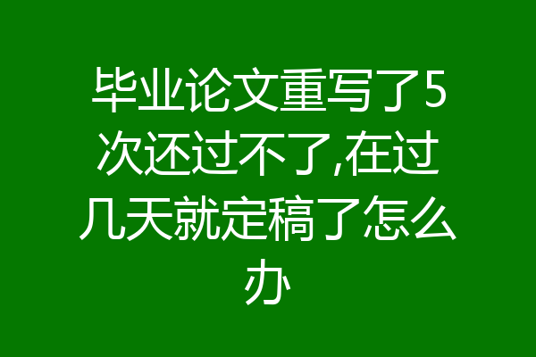 毕业论文重写了5次还过不了,在过几天就定稿了怎么办