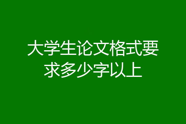 大学生论文格式要求多少字以上
