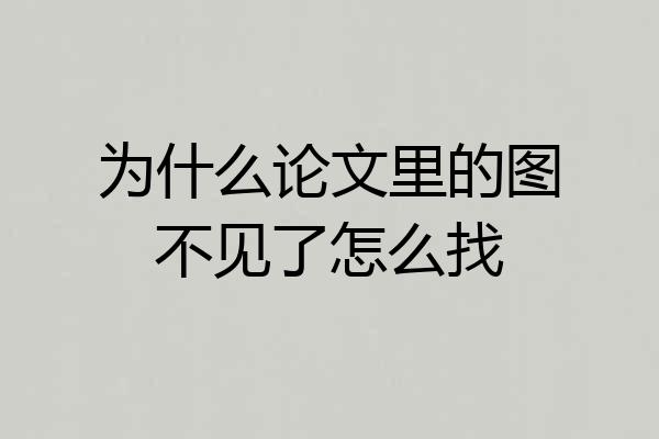 为什么论文里的图不见了怎么找